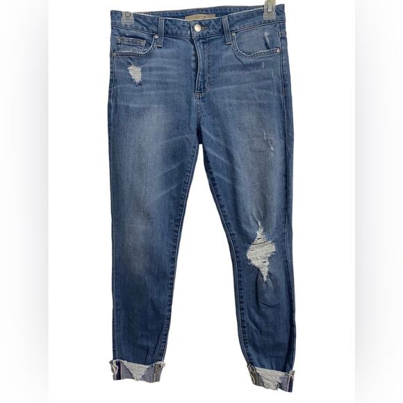 Joe’s Jeans Distressed Denim Size 28 Cuffed Skinny - Picture 1 of 9